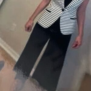 Black and White Express XS Sleeveless blazer with black jumpsuit